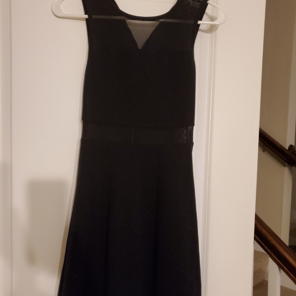 Little black dress with mesh detail